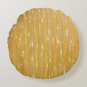 Cojín Redondo Oro abstracto brillante con purpurina