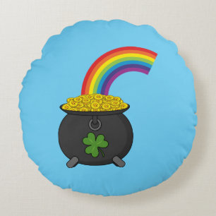 Cojín Redondo Oro Personalizado arcoiris