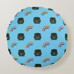 Cojín Redondo Oro Personalizado arcoiris