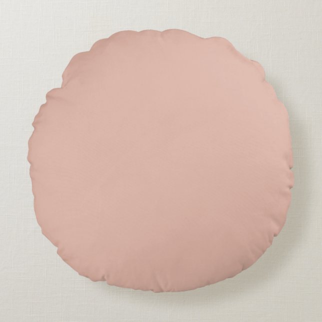 Cojín Redondo Oro Rosa, Sólido, Simple, Moderno (Anverso)