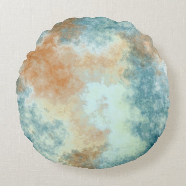 Cojín Redondo Oro y Verde azulado (Anverso)