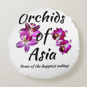 Cojín Redondo Orquídeas de Asia