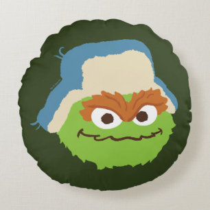 Cojín Redondo Oscar el rostro de Grouch Woodland