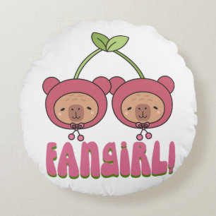 Cojín Redondo Ositos Kawaii Lindos Disfraz de Cereza Fangirl