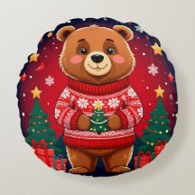 Oso Adorable con Jersey de Navidad