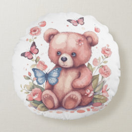 Cojín Redondo Oso de mariposa acuática