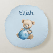 Oso de peluche lindo con bola azul