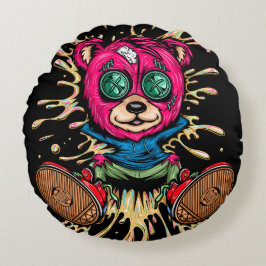 Cojín Redondo Oso En La Miel