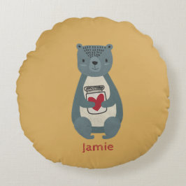 Cojín Redondo Oso gris puro