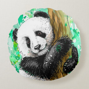 Cojín Redondo Oso Panda