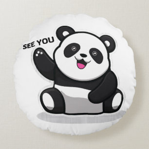 Cojín Redondo oso panda lindo
