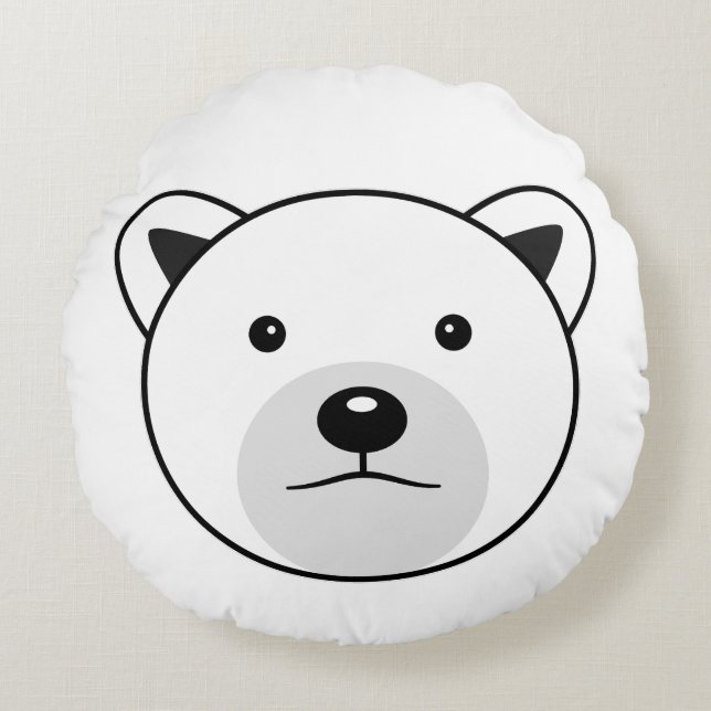 Cojín Redondo Oso polar Personalizado lindo (Anverso)
