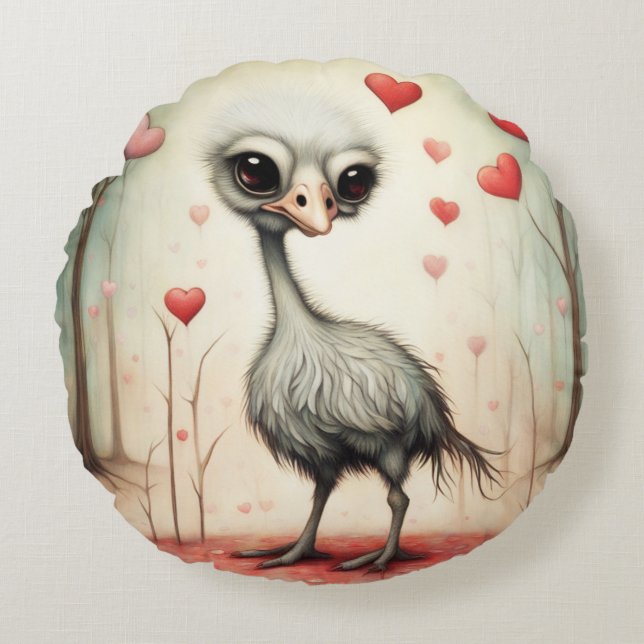 Cojín Redondo Ostrich Amor 2 (Anverso)