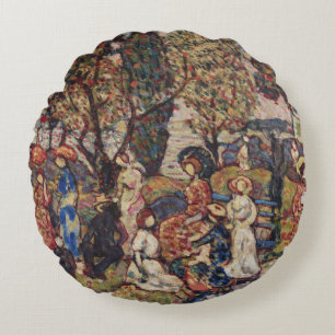Cojín Redondo Otoño de Maurice Prendergast, Arte Fino Vintage