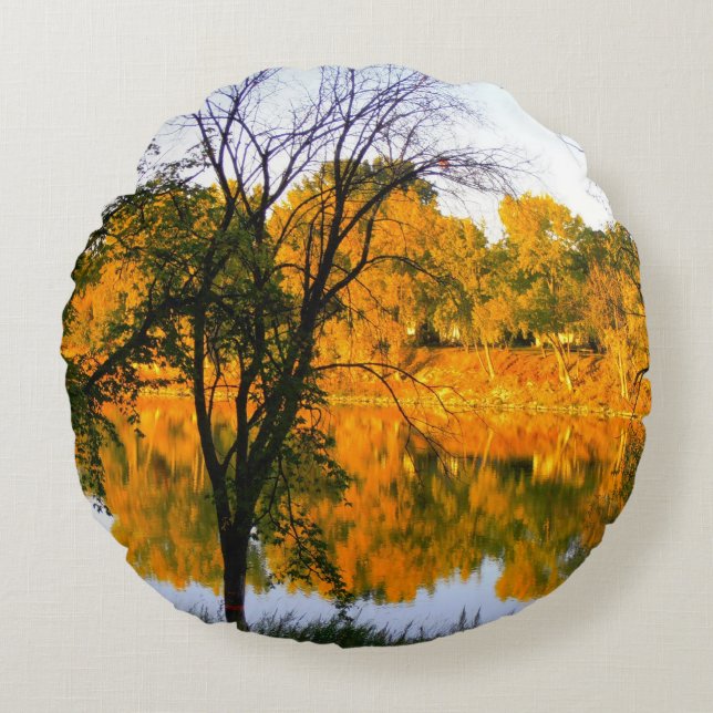 Cojín Redondo Otoño de Winnipeg (Anverso)