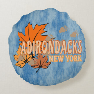 Cojín Redondo Otoño en los Adirondacks con hojas de otoño con os
