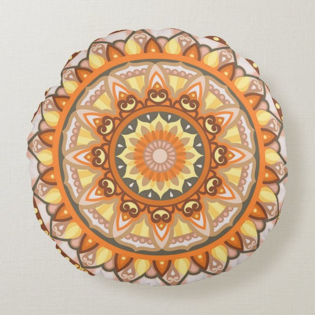 Cojín Redondo Otoño Mandala Round Pillow (Anverso)