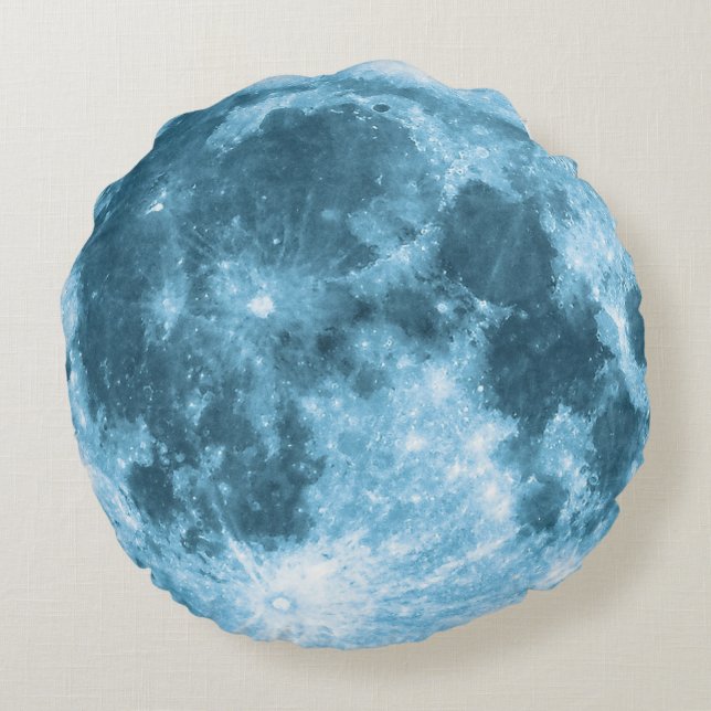 Cojín Redondo Outer Space Astronomy Astronaut Nursery Moon  (Reverso)