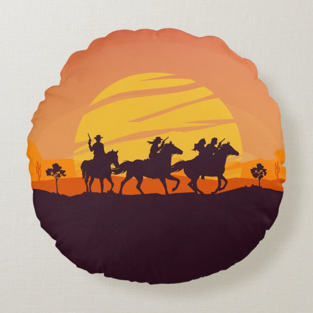 Cojín Redondo Outlaw Sundown (Anverso)