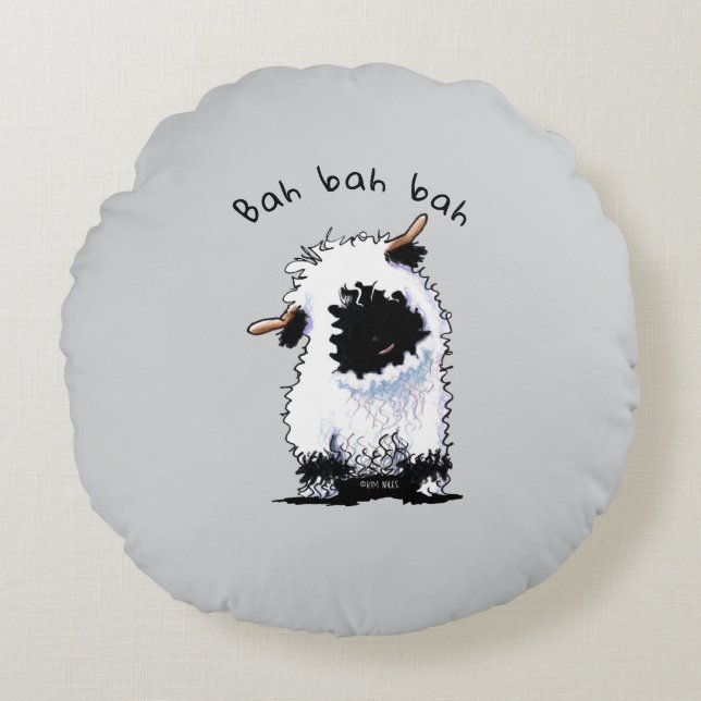 Cojín Redondo Oveja Valais Blacknose (Anverso)
