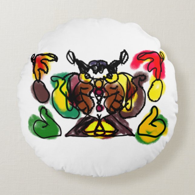 Cojín Redondo Owl otoño (Anverso)