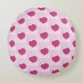 Cojín Redondo Padrão fofo de pequenos corações.