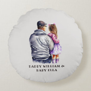 Cojín Redondo Padre e hija personalizados (6)