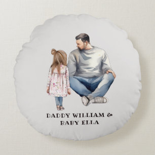 Cojín Redondo Padre e hijas personalizados (12)