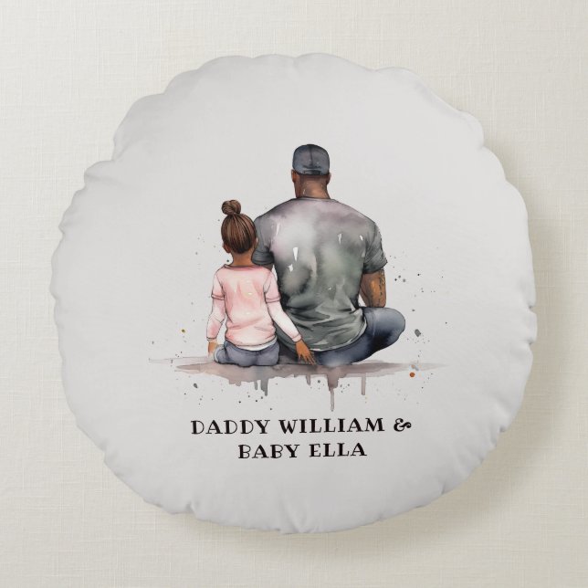 Cojín Redondo Padre negro y bonos de la hija (4) (Anverso)