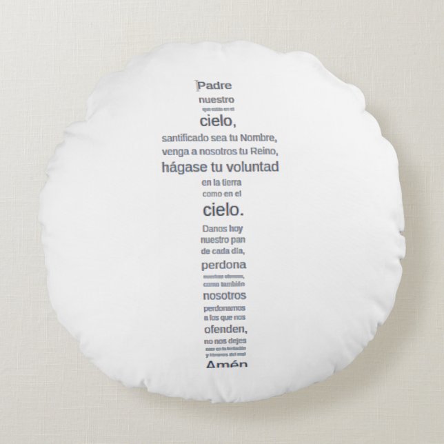 Cojín Redondo Padre nuestro (Anverso)