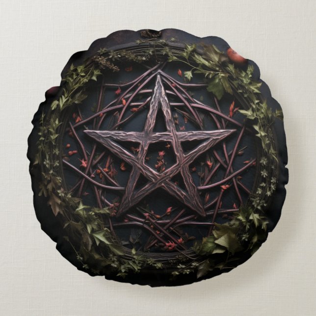 Cojín Redondo Pagan Pentagram (Anverso)