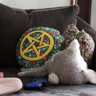 Cojín Redondo Pagan Yule Pentagram