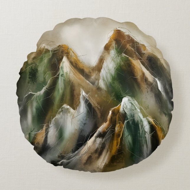 Cojín Redondo Painted Mountains  (Anverso)