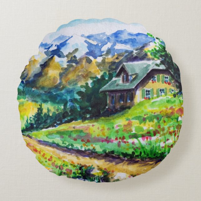 Cojín Redondo Paisaje (Anverso)