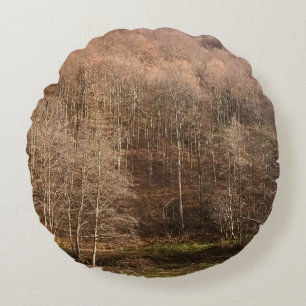 Cojín Redondo Paisaje de bosque otoñal - Naturaleza salvaje Ruma