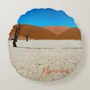 Cojín Redondo Paisaje de dunas de arena de Namibia Sossusvlei
