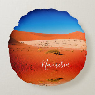 Cojín Redondo Paisaje de dunas de arena de Namibia Sossusvlei