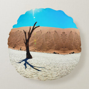 Cojín Redondo Paisaje de dunas de arena de Namibia Sossusvlei