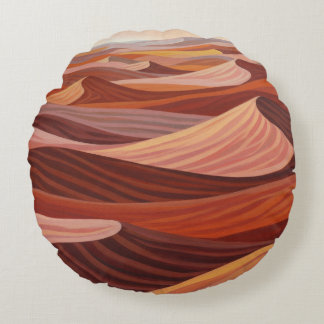 Cojín Redondo Paisaje del desierto cálido - Impresión de arte es