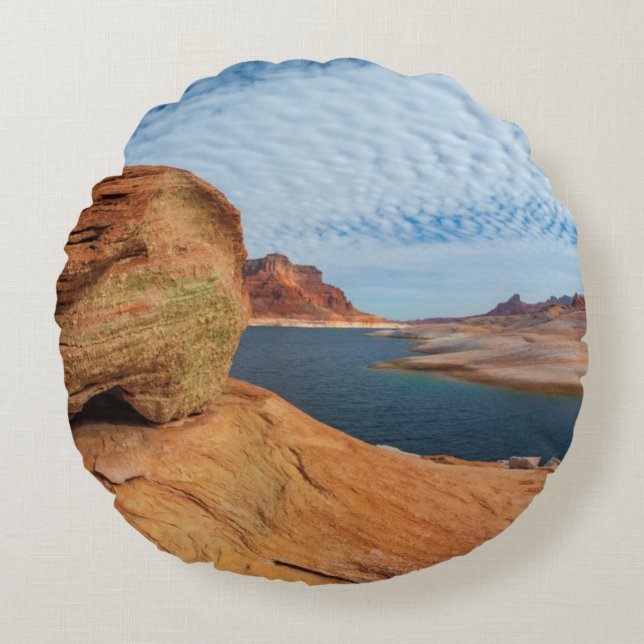 Cojín Redondo Paisaje del lago Powell (Anverso)