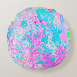 Cojín Redondo Paisaje Hidránico Azul y Rosa Caliente de Aqua