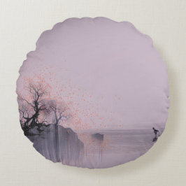 Cojín Redondo Paisaje minimalista de Zen