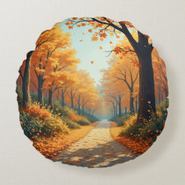 Cojín Redondo paisaje otoñal