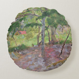 Cojín Redondo Paisaje tropical de Paul Gauguin el , Martinica,