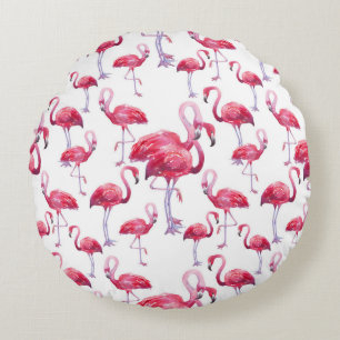 Cojín Redondo Pájaro acuático Flamingo Exótico