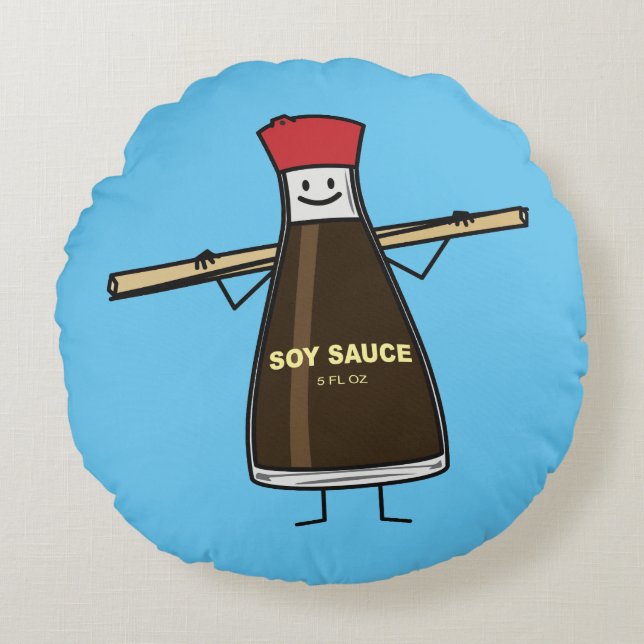 Cojín Redondo Palillos del asiático del condimento de la botella (Anverso)