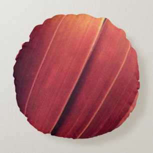 Cojín Redondo Palm Fronds in Rust and Gold
