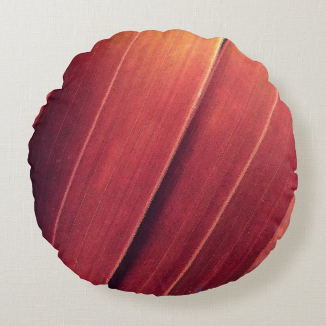 Cojín Redondo Palm Fronds in Rust and Gold (Anverso)