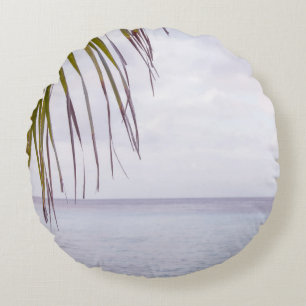 Cojín Redondo Palm oceánica Caribe Sunset 5