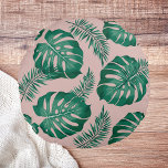 Cojín Redondo Palm rosa y verde tropical deja un patrón sin mar<br><div class="desc">El trópico de hojas de palmera rosadas y verdes sin mar es un diseño vibrante y animado con un surtido de hojas de palmera rosas y verdes dispuestas en forma repetitiva. El patrón tiene una distribución perfecta, lo que significa que los bordes del diseño se mezclan perfectamente para crear un...</div>
